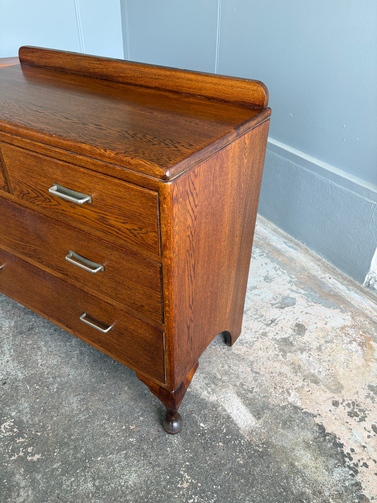 Art Deco Solid Tiger Oak Dresser