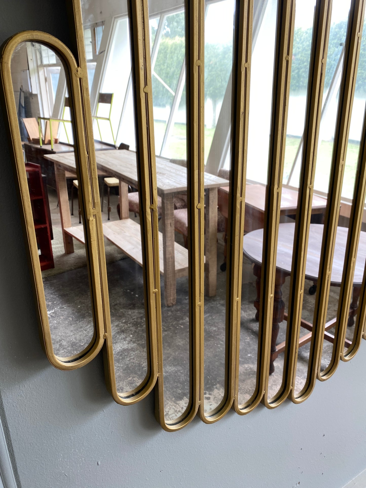 Art Deco Style Large Gold Mirror