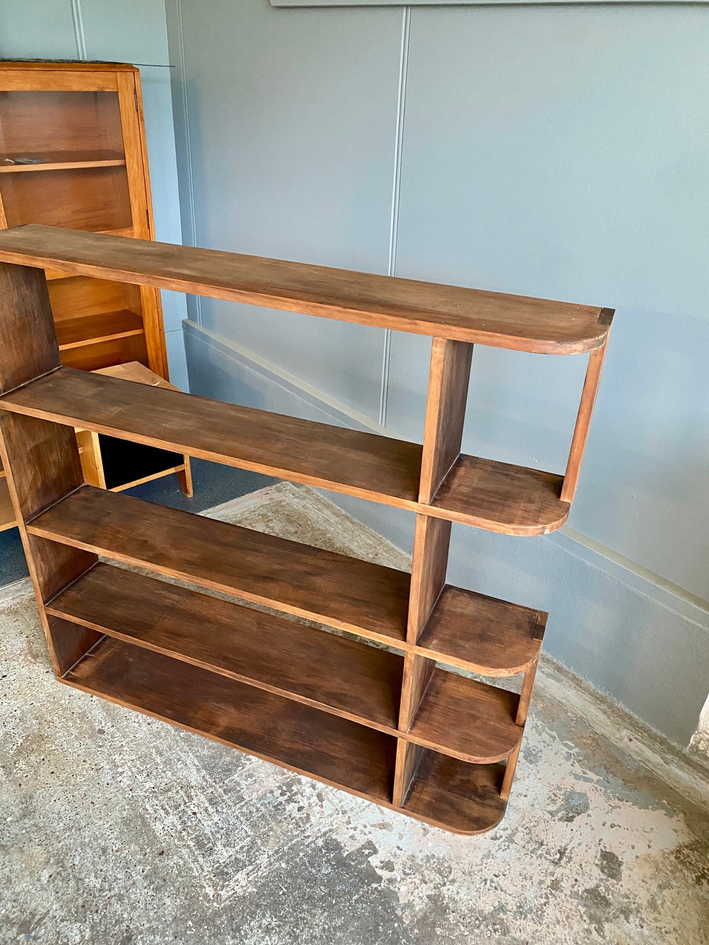 Art Deco Style Rustic Tiered Bookcase