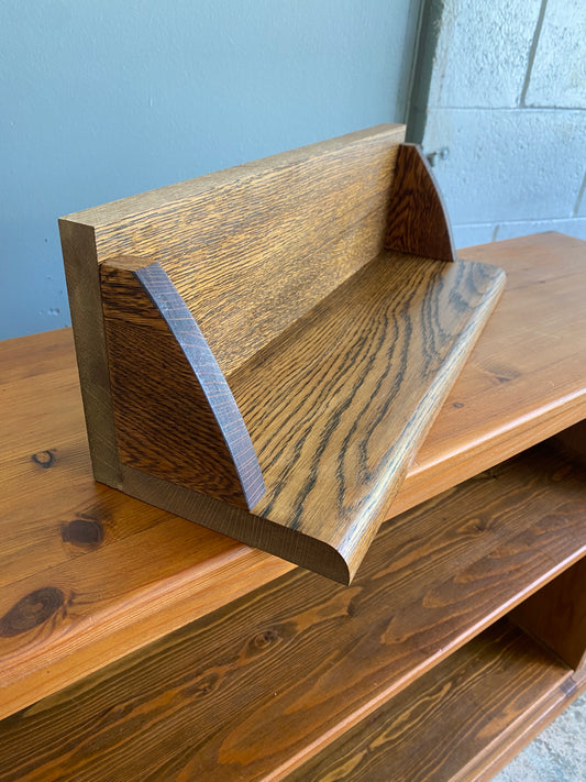 Art Deco Style Solid Oak Book Trough