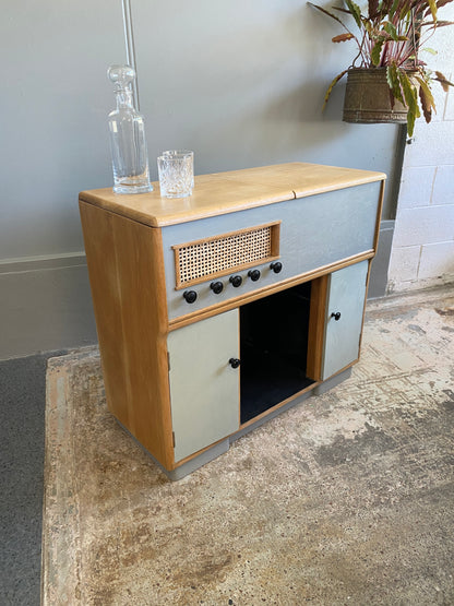 Art Deco Style Solid Oak Drinks Cabinet
