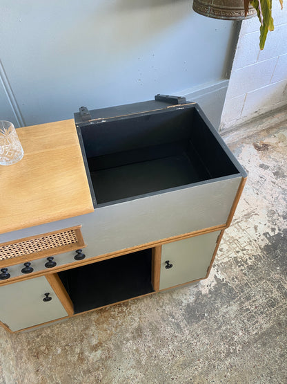 Art Deco Style Solid Oak Drinks Cabinet