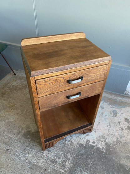 Art Deco Tiger Oak Cabinet w. Drawers
