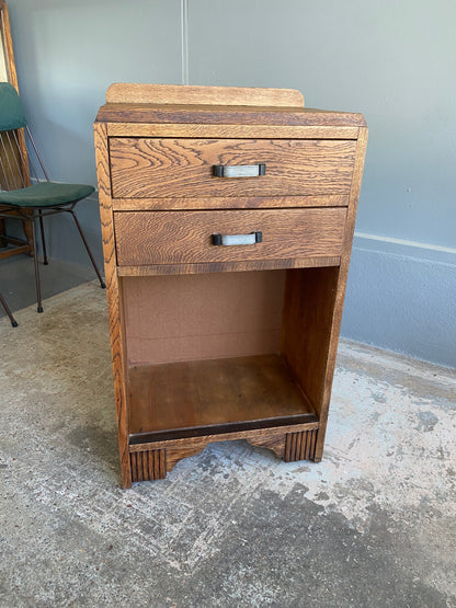 Art Deco Tiger Oak Cabinet w. Drawers