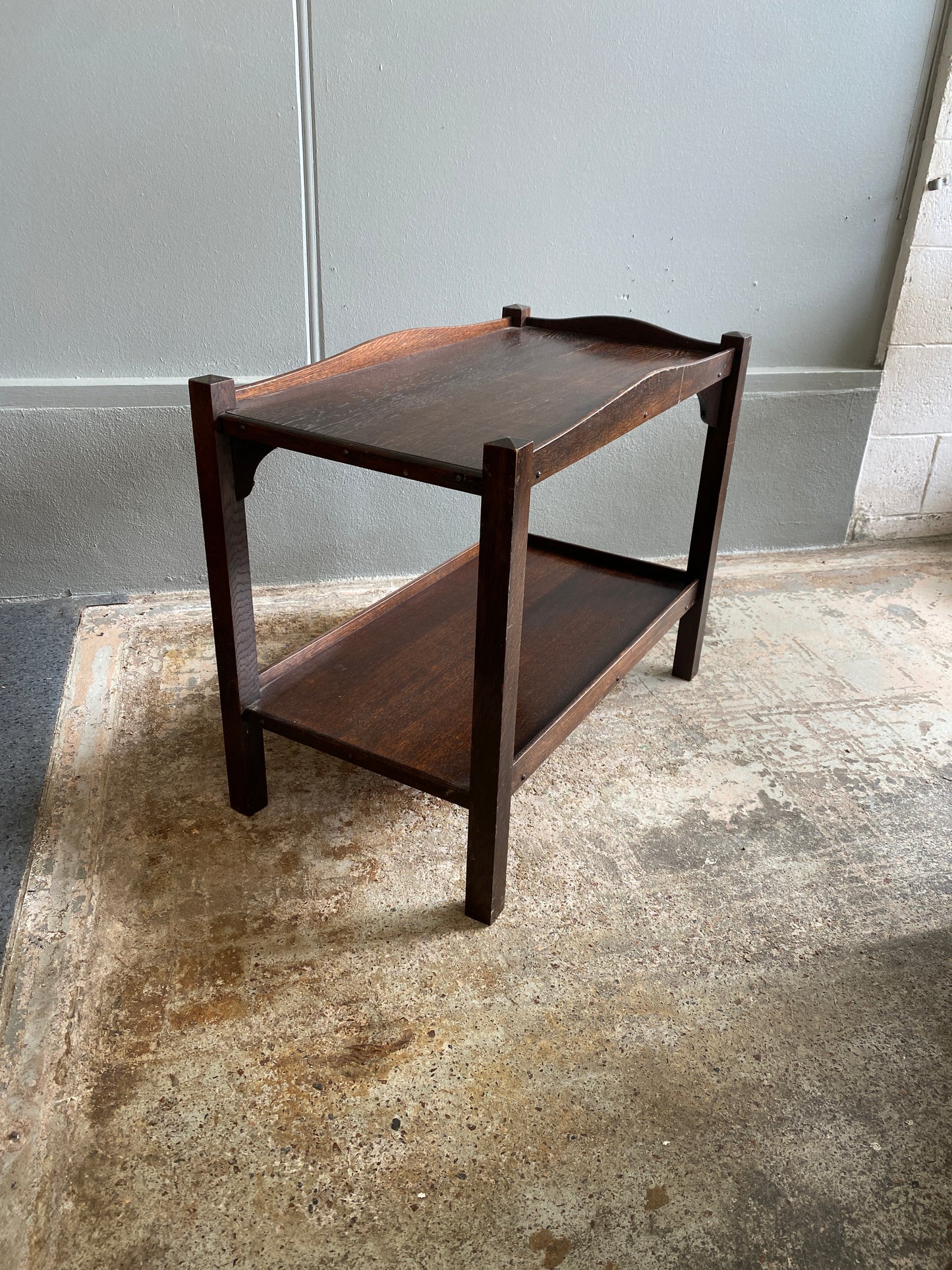 Arts & Crafts English Solid Oak Side Table