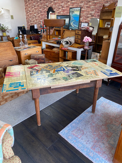 Arts & Crafts Oak Dining Table Upcycled