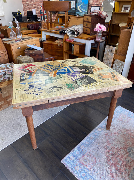 Arts & Crafts Oak Dining Table Upcycled
