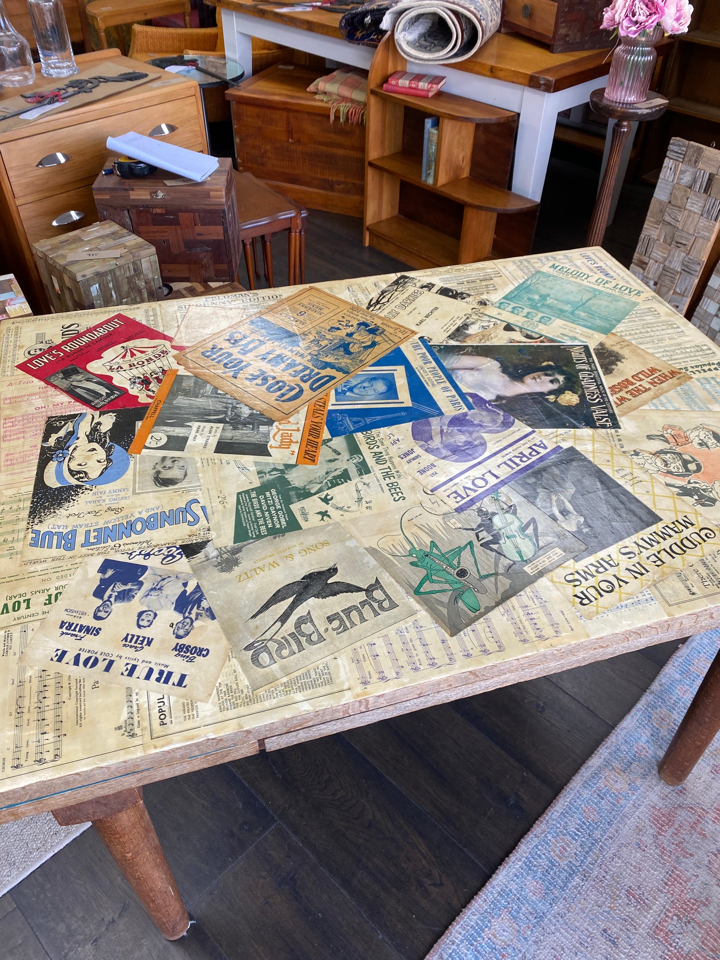 Arts & Crafts Oak Dining Table Upcycled