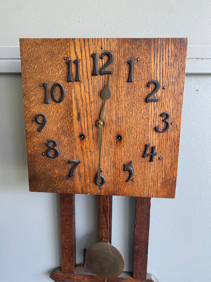 Arts & Crafts Oak Mission E.Ingraham Wall Clock