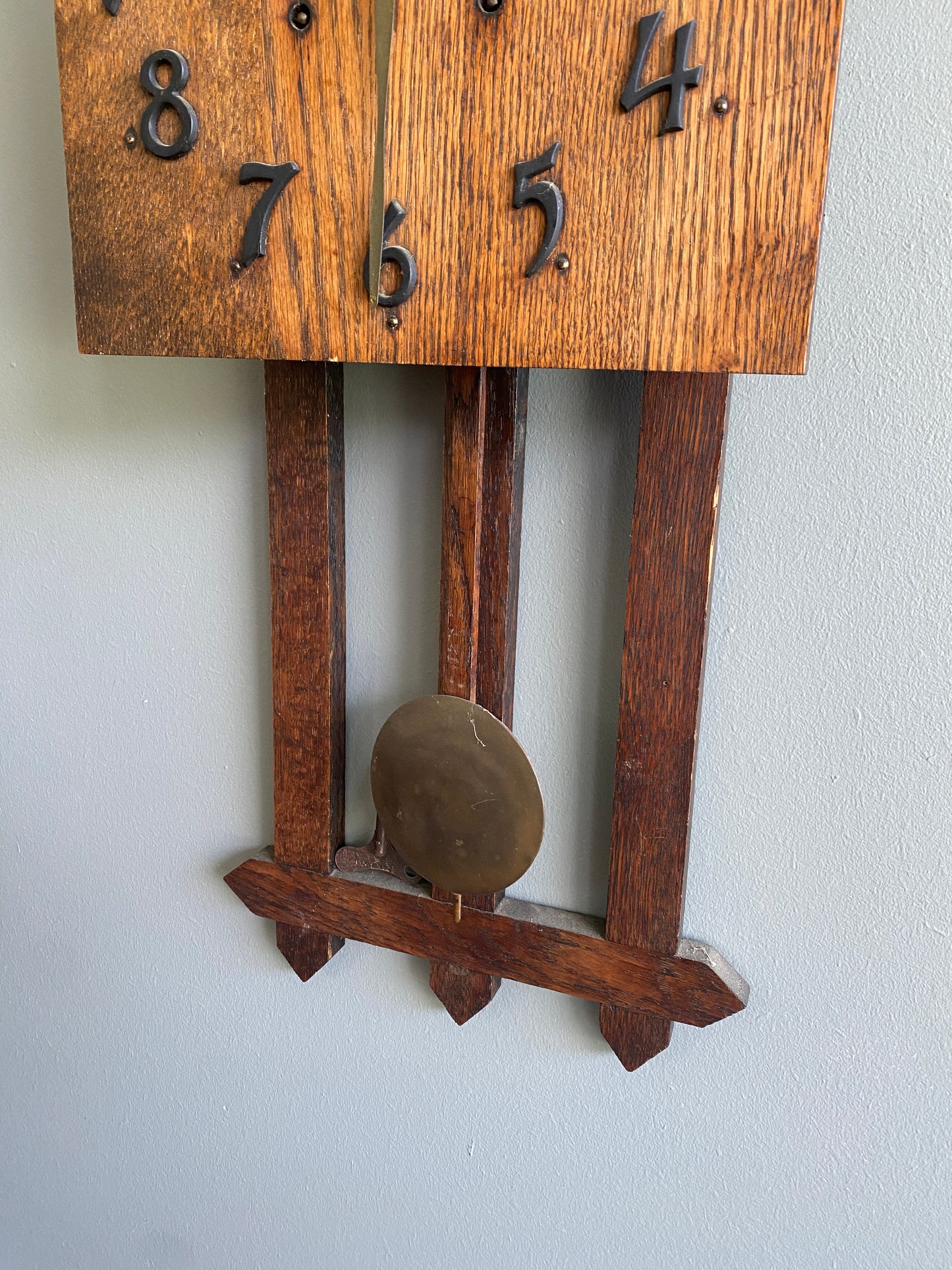 Arts & Crafts Oak Mission E.Ingraham Wall Clock