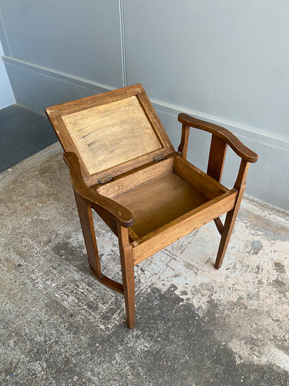 Arts & Crafts Solid Oak Piano Stool