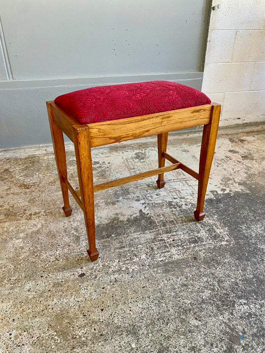 Arts & Crafts Solid Oak Piano Stool