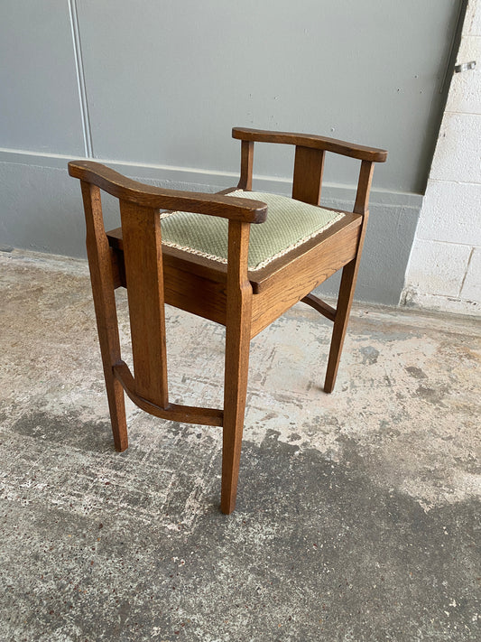 Arts & Crafts Solid Oak Piano Stool