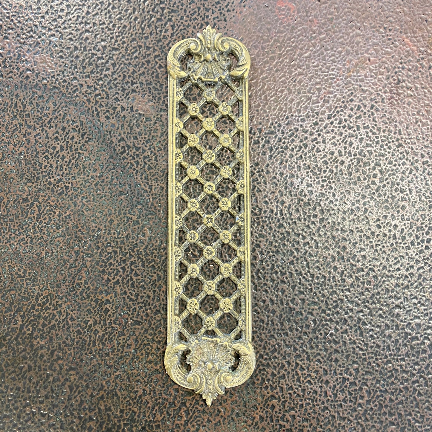 Brass Trellis Door Finger Plate