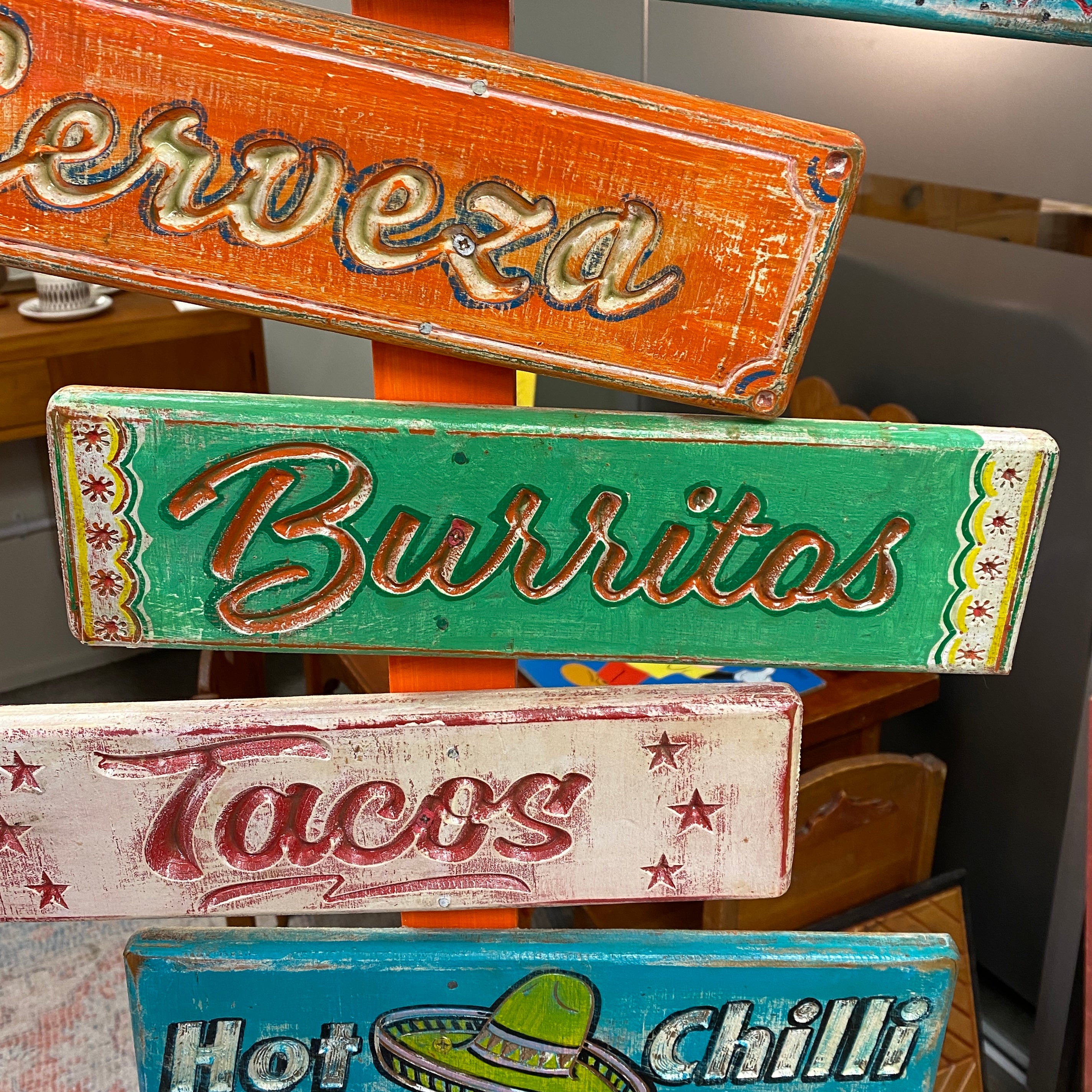 Burritos Restaurant Sign | Vintage Signs – Plots & Pickles Vintage ...