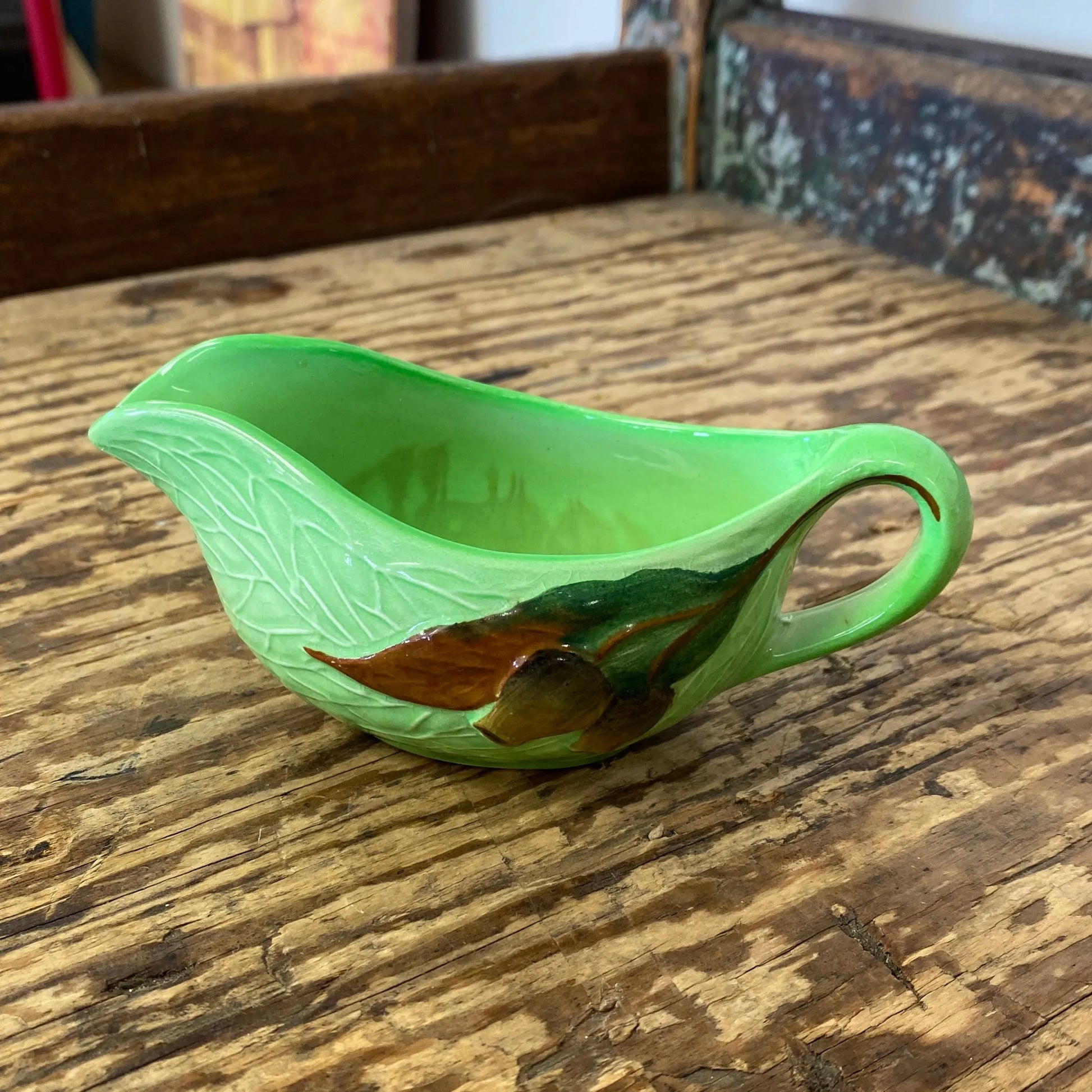 Carlton Ware Lime Green Leaf Jug - Plots & Pickles