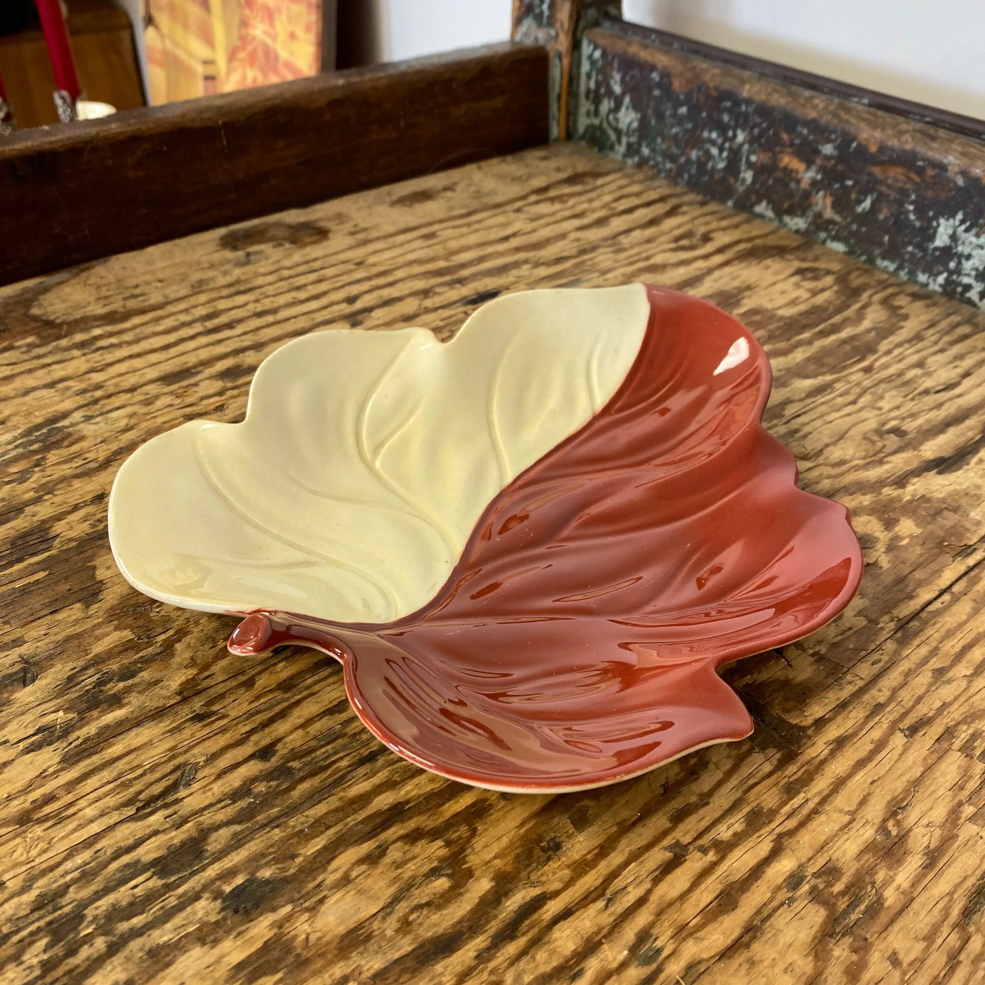 Carlton Ware Medium Red Leaf Dish - Plots & Pickles