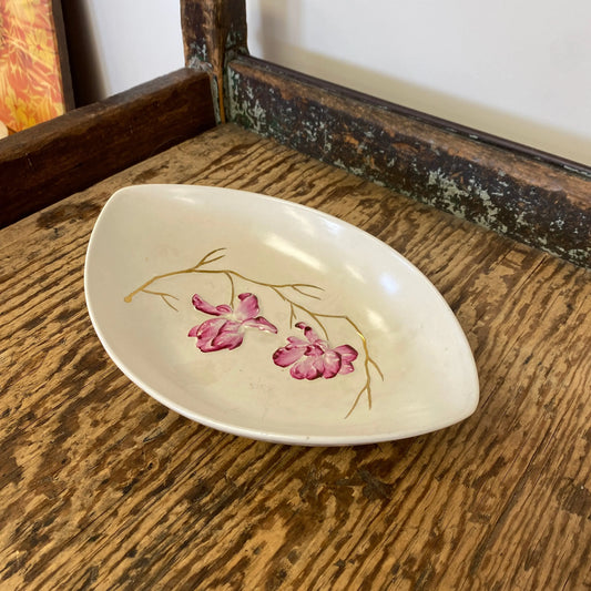 Carlton Ware Pink Flower Gold Dish - Plots & Pickles