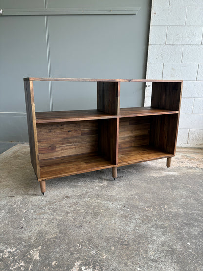 Custom Built Acacia Two Bay Record Player/LP Storage Unit