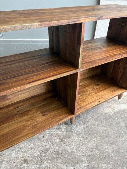 Custom Built Acacia Two Bay Record Player/LP Storage Unit