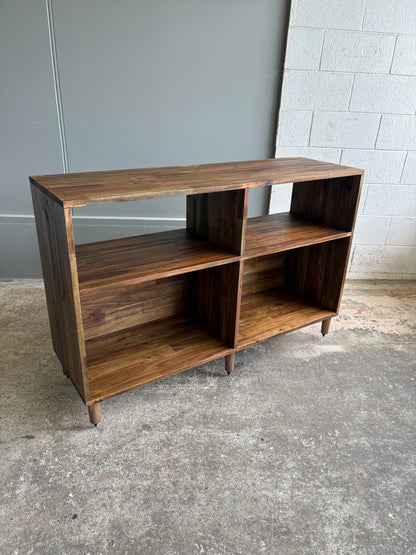Custom Built Acacia Two Bay Record Player/LP Storage Unit