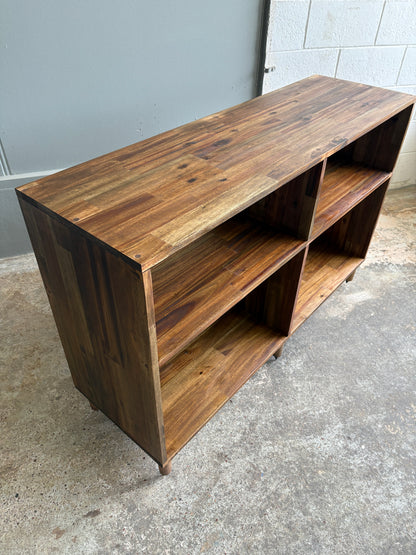 Custom Built Acacia Two Bay Record Player/LP Storage Unit