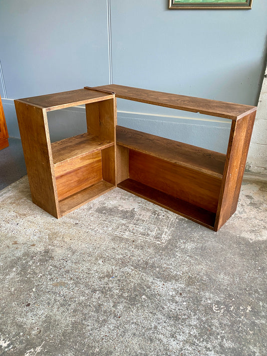 Custom Corner Bookcase w Vintage Oak