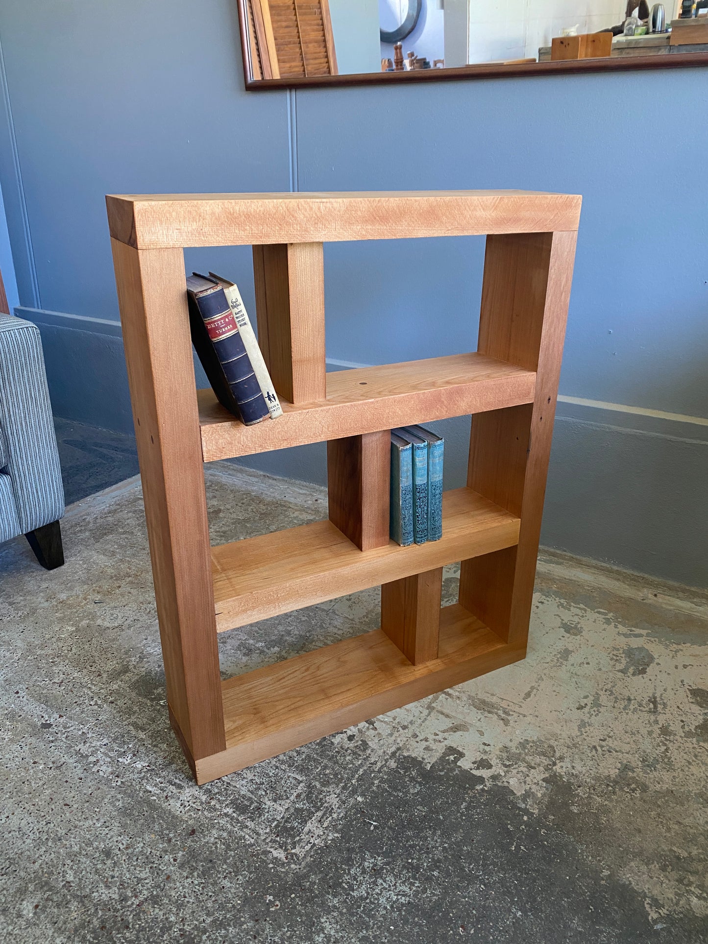 Custom Made Reclaimed Kauri Geometric Bookcase