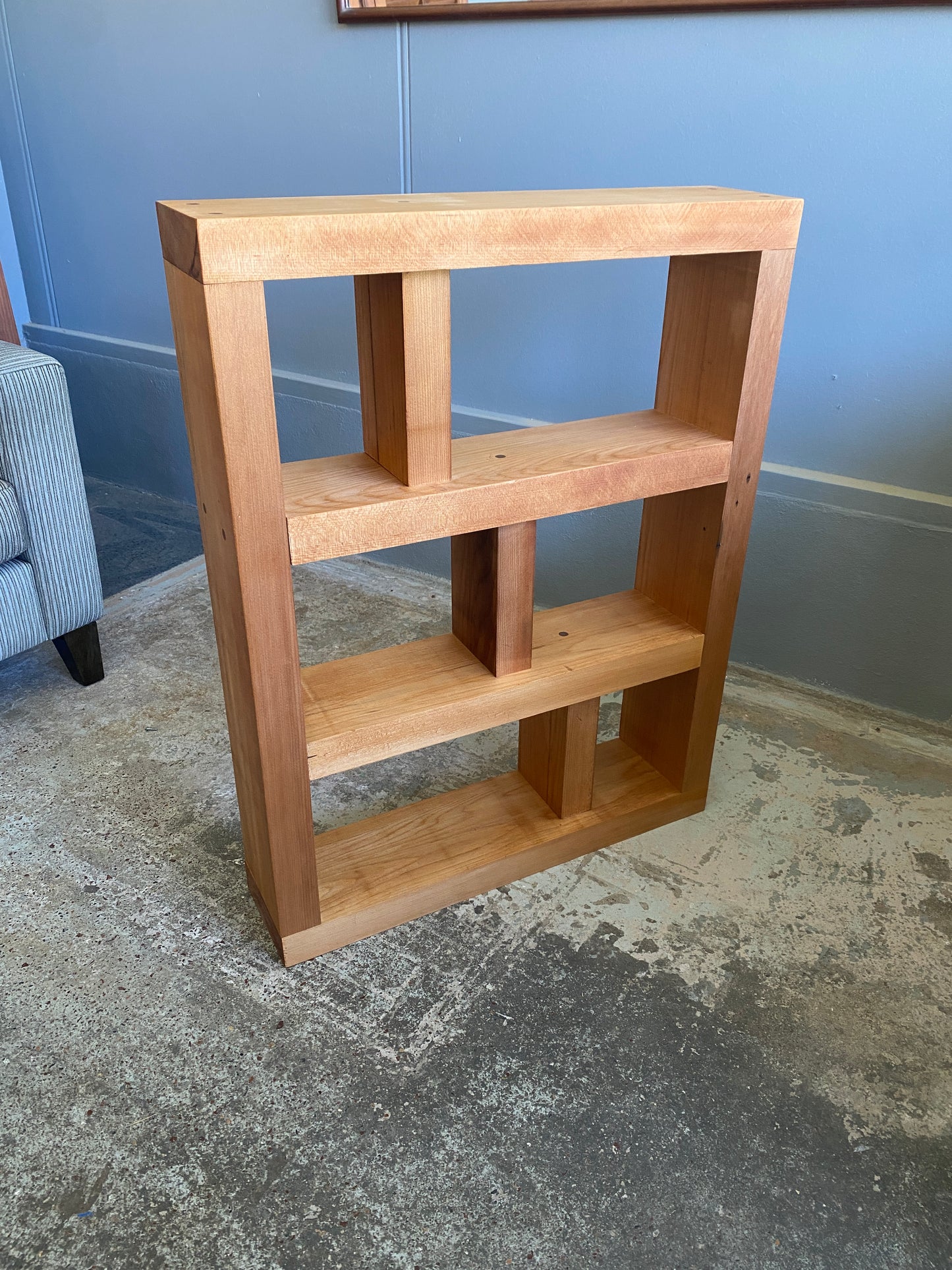 Custom Made Reclaimed Kauri Geometric Bookcase