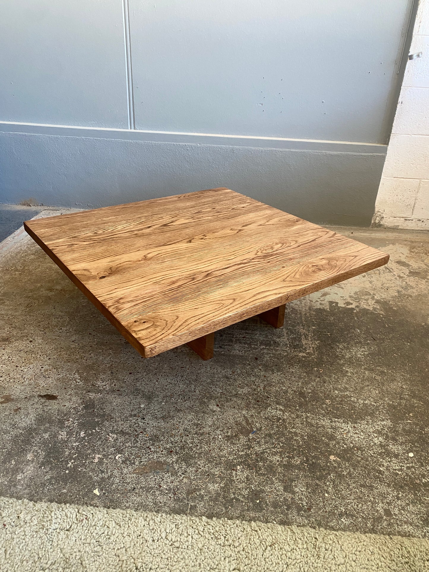 Custom Made Rustic Reclaimed Oak Low Coffee Table