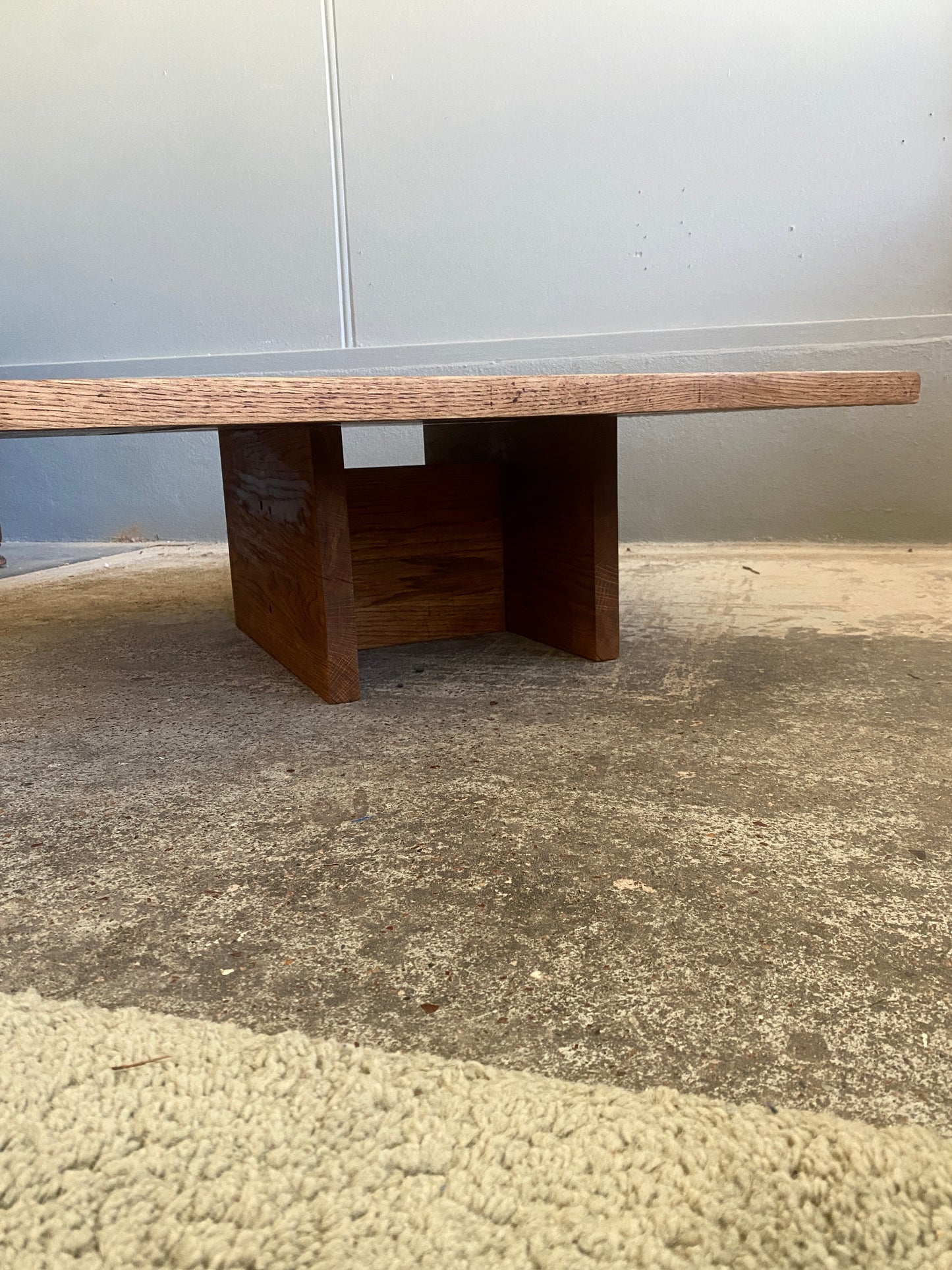 Custom Made Rustic Reclaimed Oak Low Coffee Table