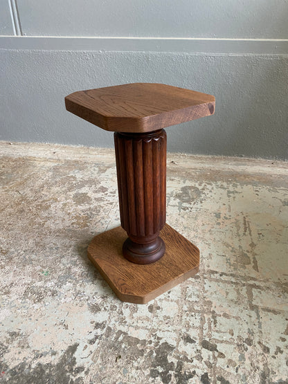 Custom Made Solid Vintage Oak Mini Plant Stand