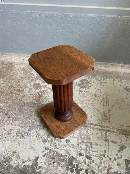 Custom Made Solid Vintage Oak Mini Plant Stand
