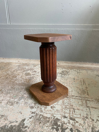 Custom Made Solid Vintage Oak Mini Plant Stand