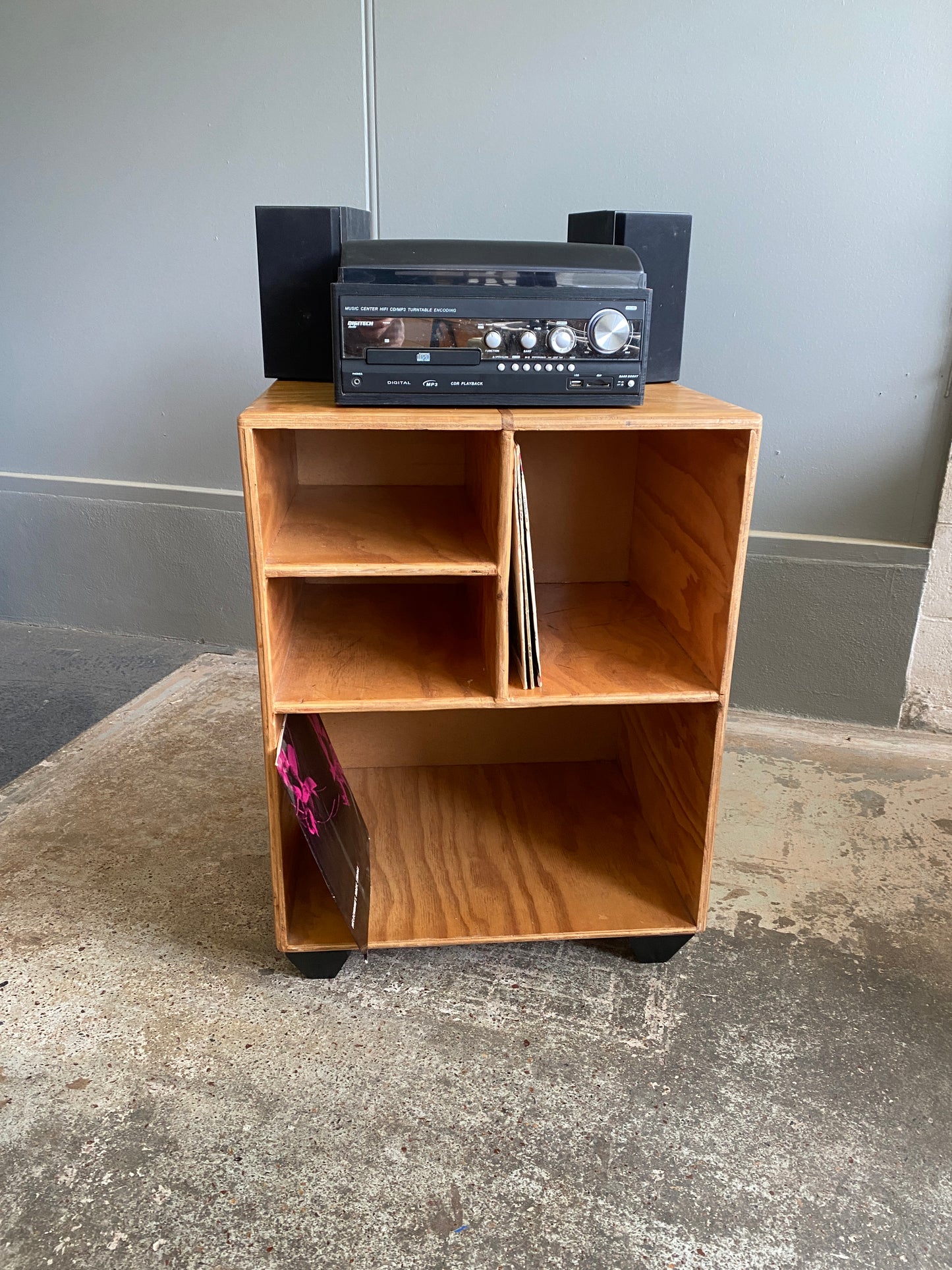 Custom Made Vintage Pine Entertainment Unit/LP Storage