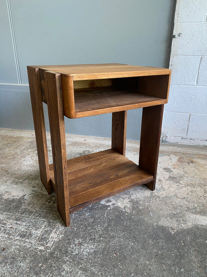 Custom Vintage Oak LP Player Stand & Rack
