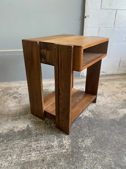 Custom Vintage Oak LP Player Stand & Rack