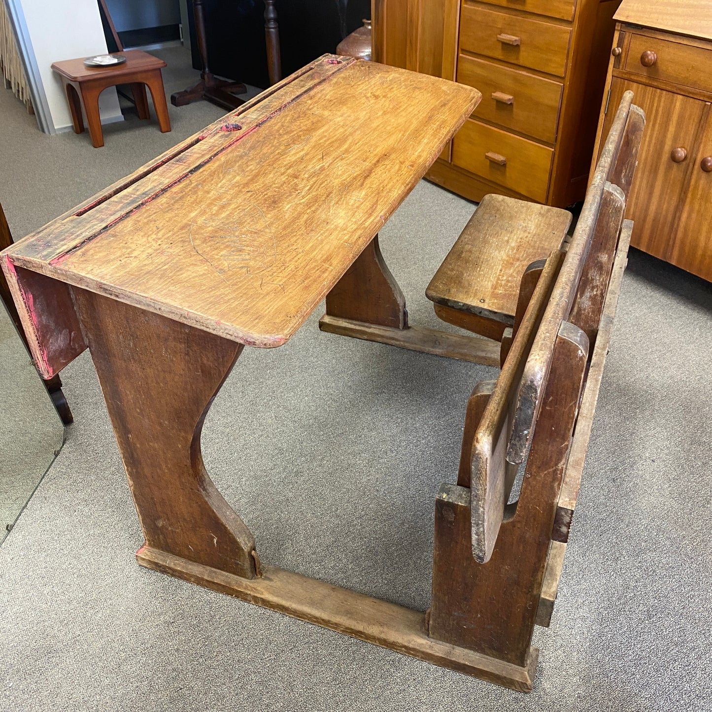 Double Colonial Kauri School Desk