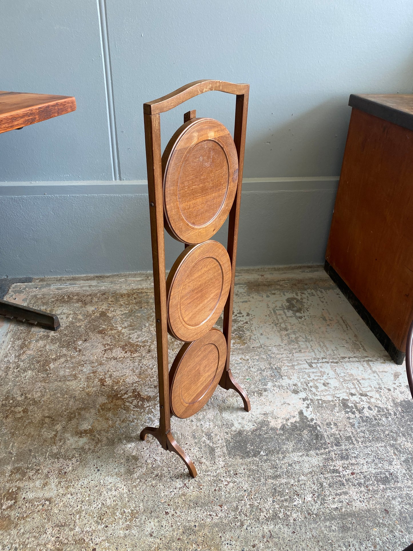 Edwardian Mahogany Three-tier Folding Cake Stand