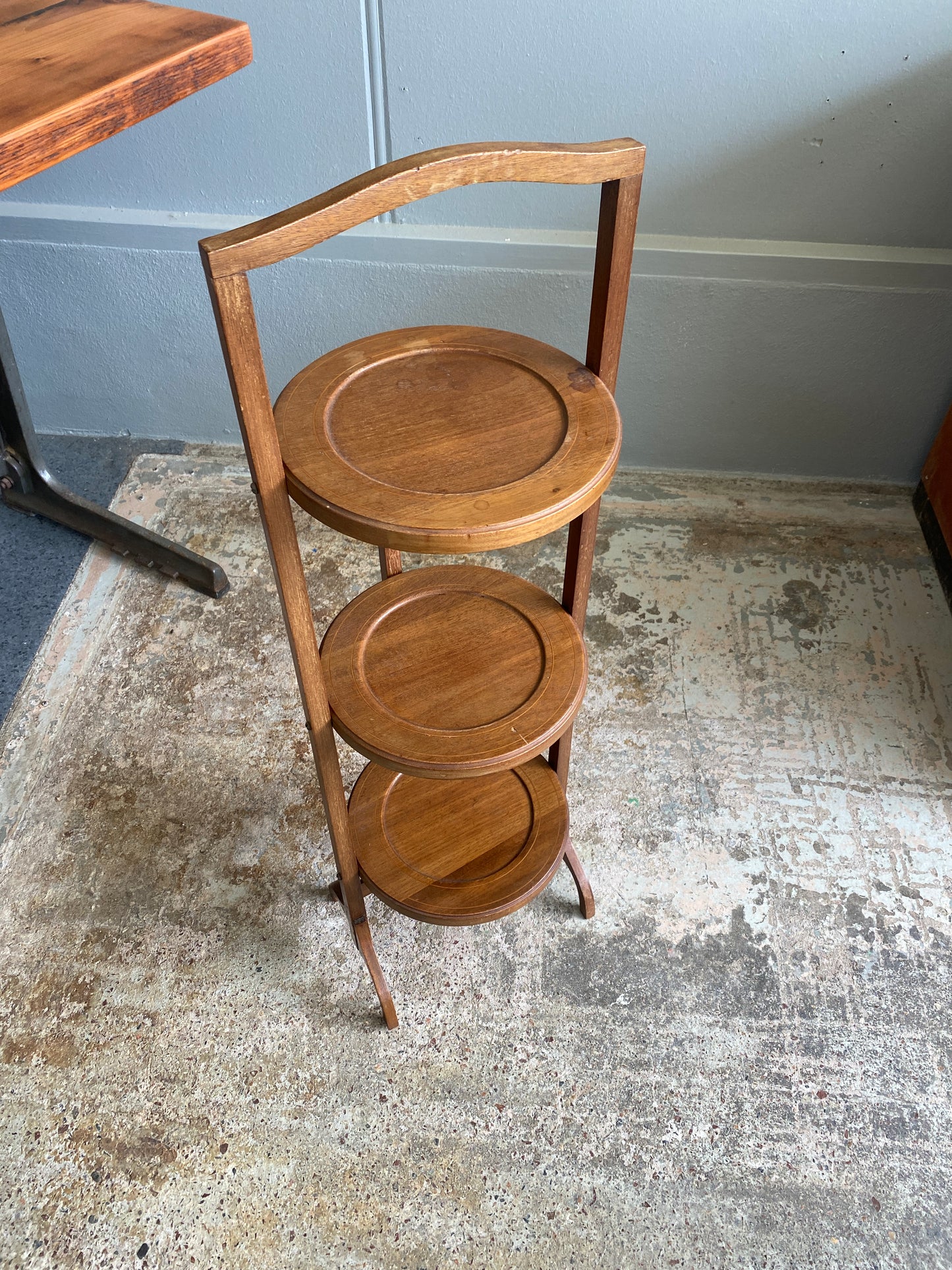 Edwardian Mahogany Three-tier Folding Cake Stand