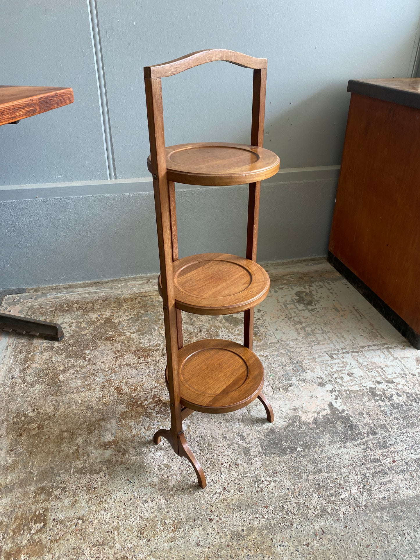 Edwardian Mahogany Three-tier Folding Cake Stand