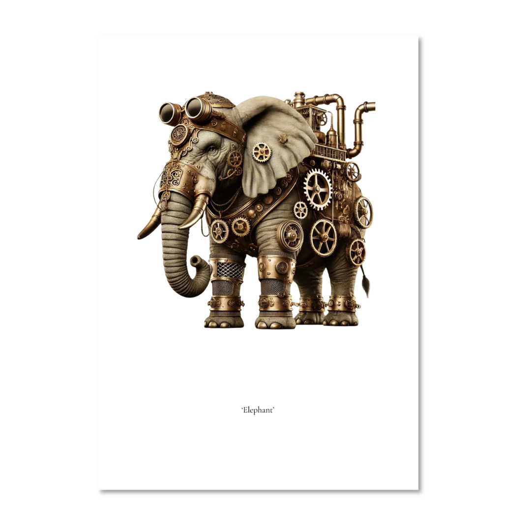 Elephant - Steampunk Animals Fine Art Print