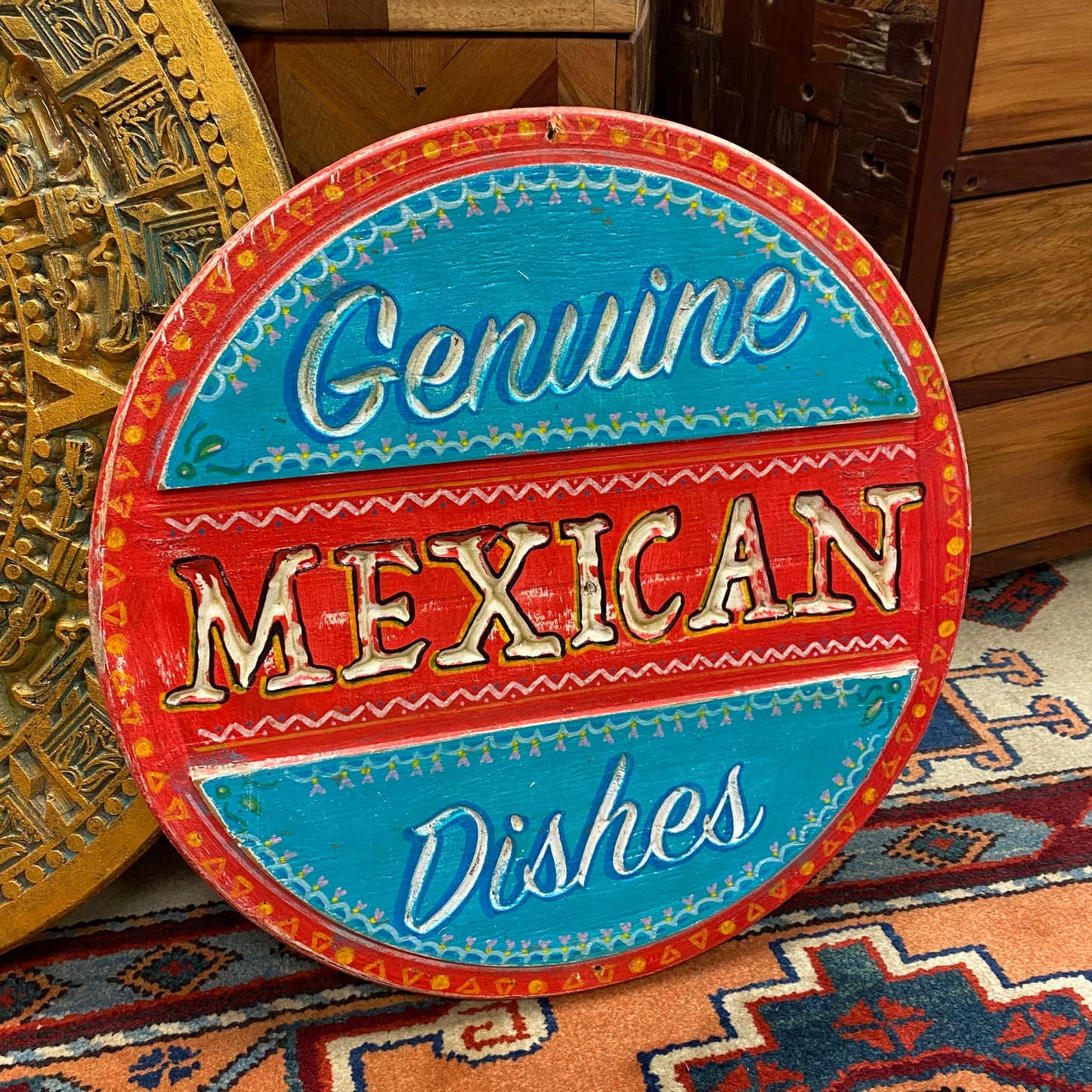 Genuine Mexican Dishes Restaurant Sign