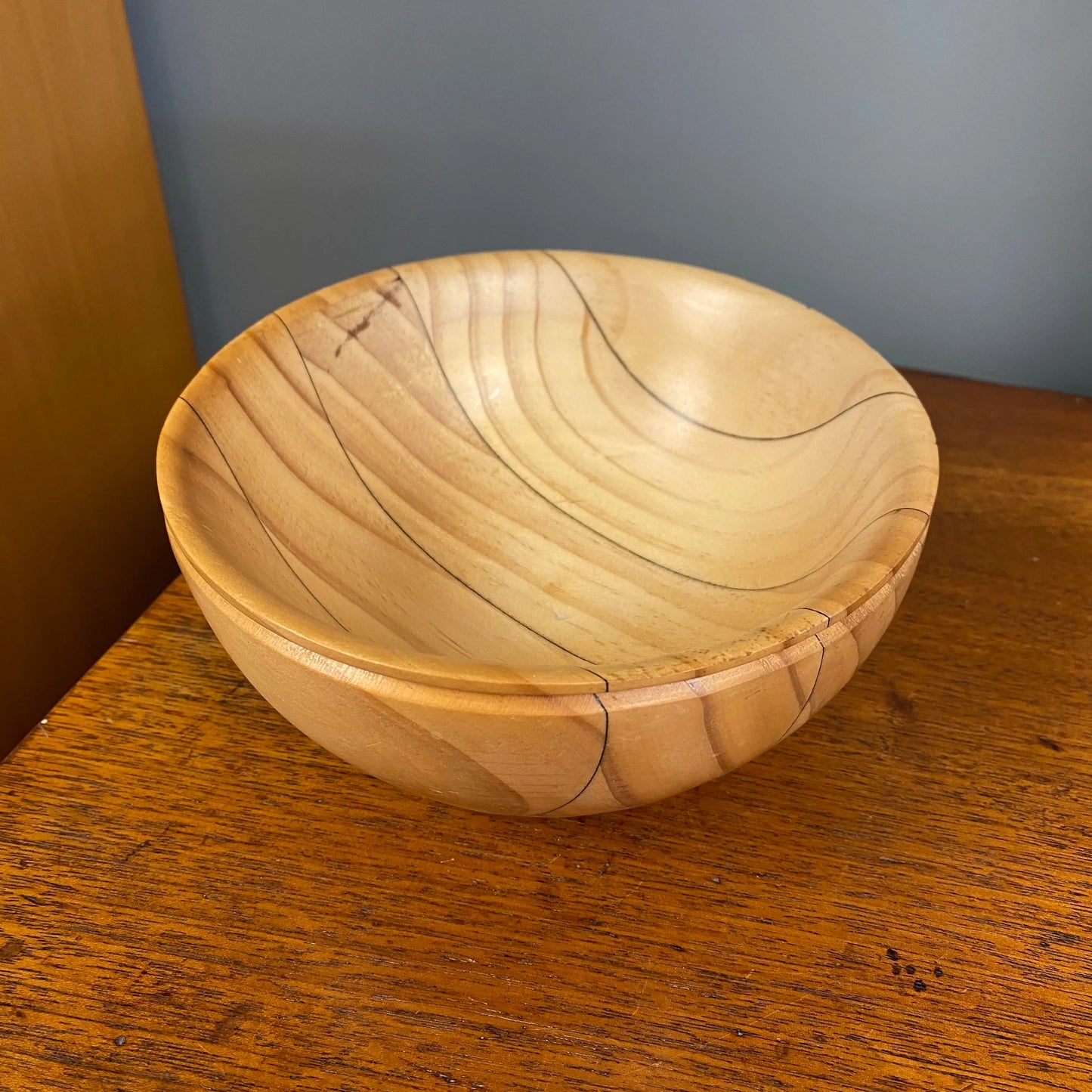 Hand Turned Wooden Bowl with Black Detail - Plots & Pickles