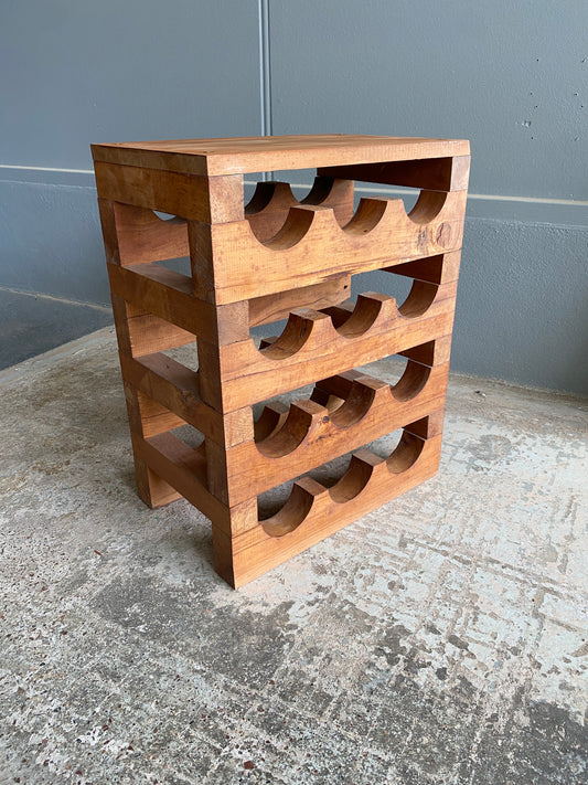 Handmade Chunky Rimu Wine Rack