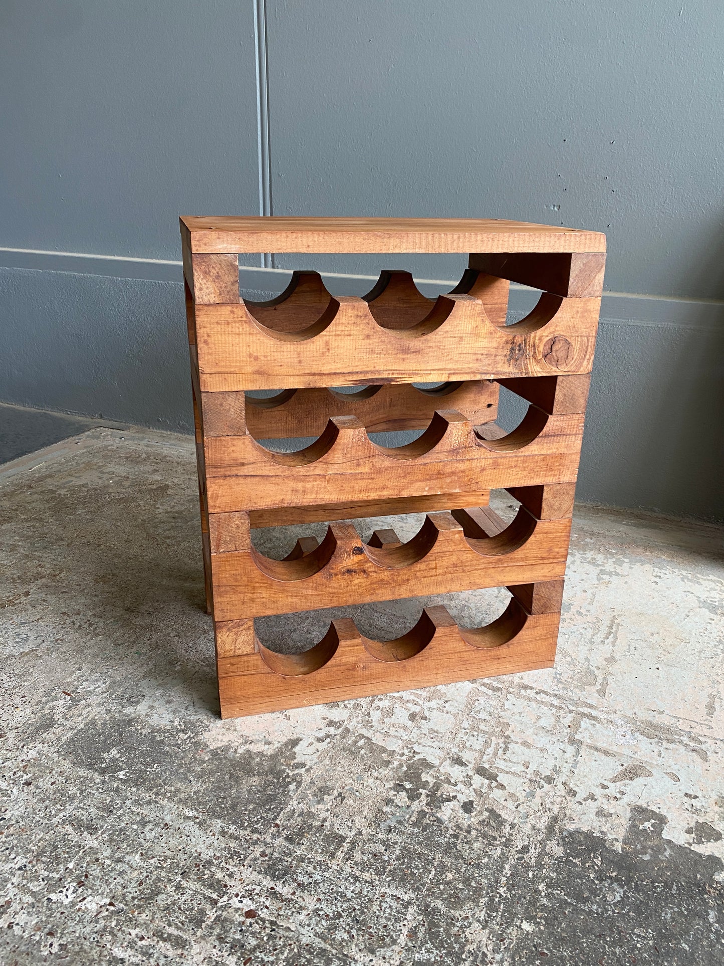 Handmade Chunky Rimu Wine Rack