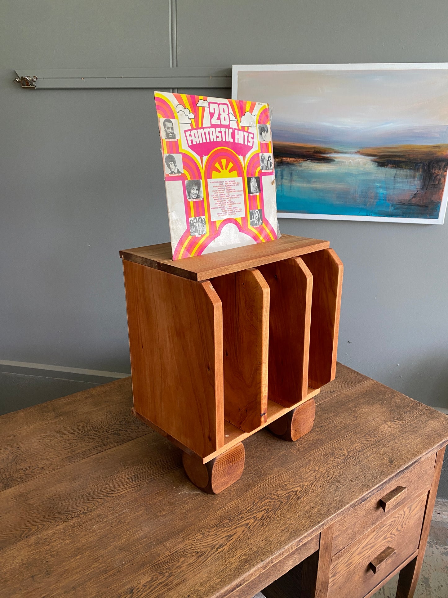 Handmade Oak, Rimu & Macrocarpa LP Rack