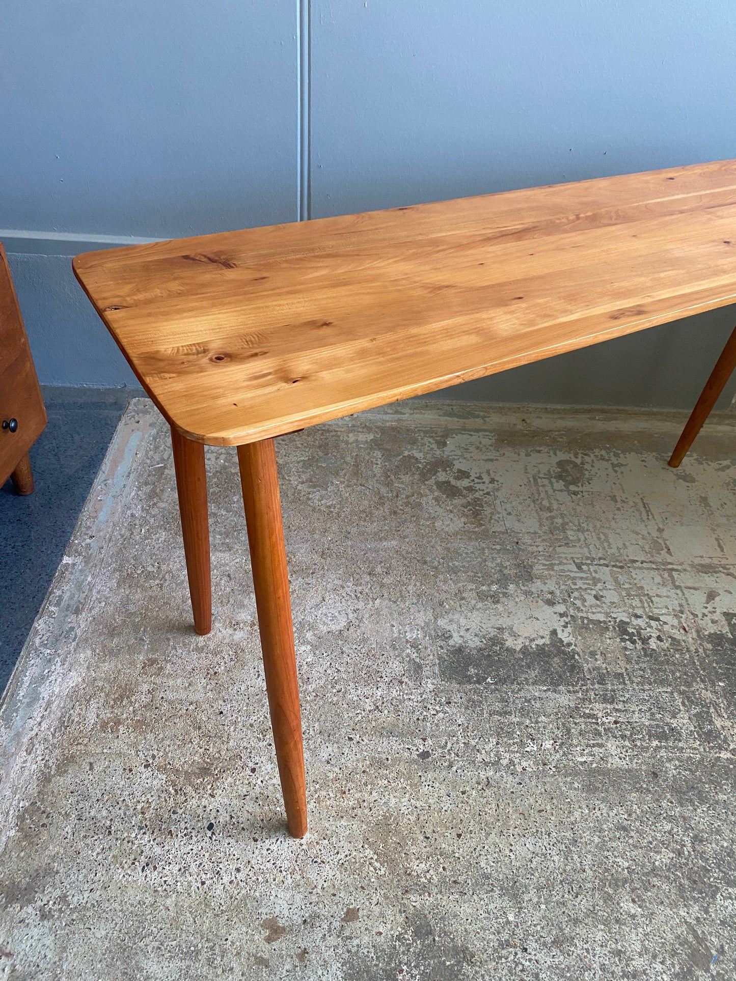 Handmade Reclaimed Macrocarpa Asymmetric Hall Table