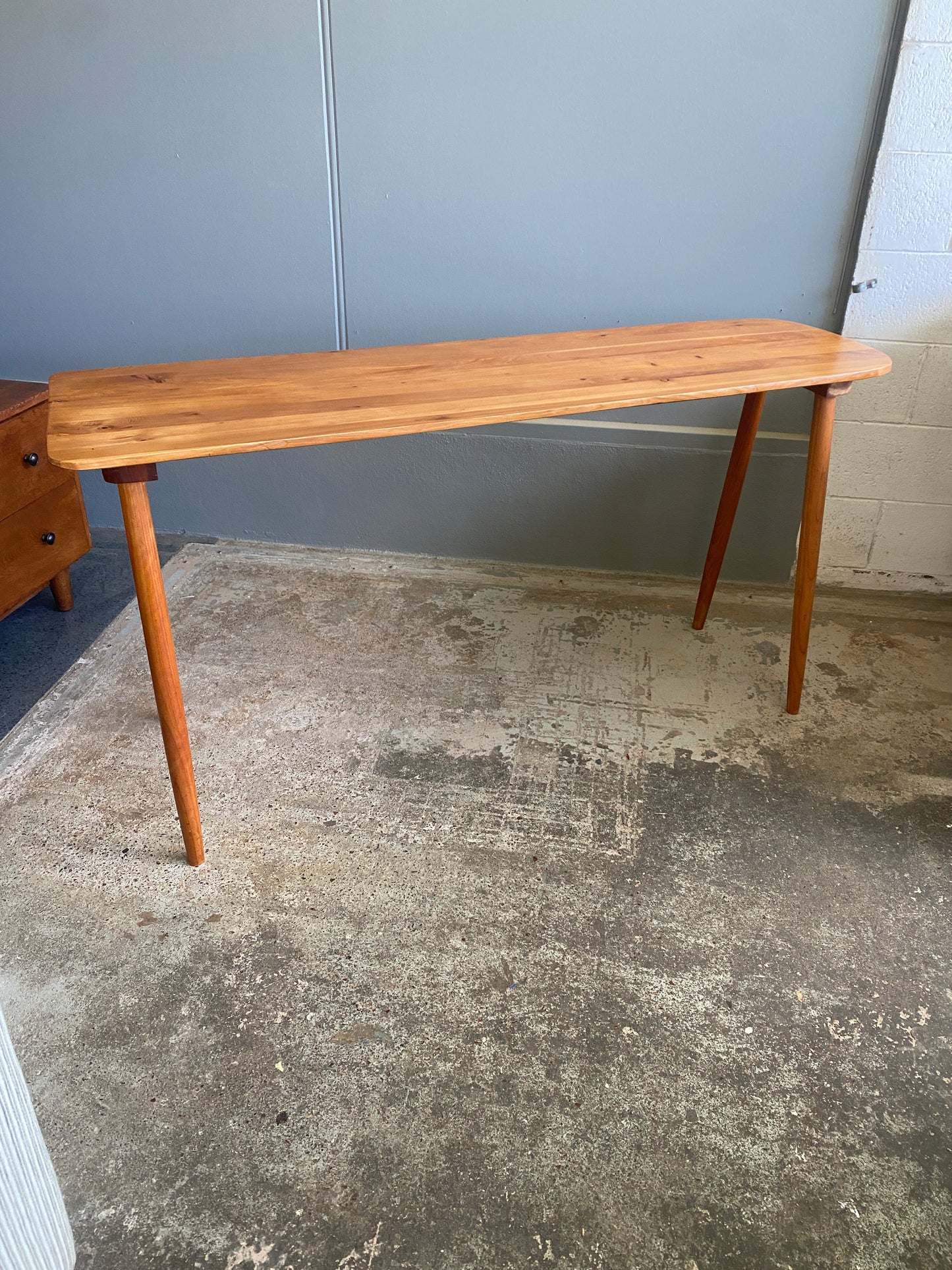 Handmade Reclaimed Macrocarpa Asymmetric Hall Table