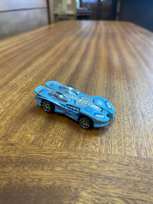 Hot Wheels 1994 SPLITTIN IMAGE II Metallic Ice Blue & Silver